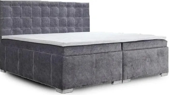 Čalúnená postel MIAMI, 200x180, tm.šedá / sv.šedá (forever 68/60)