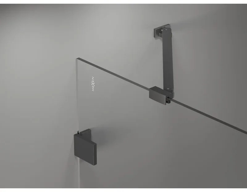 Mexen, Mexen Lunar ľavé výklopné sprchové dvere 70 cm, priehľadné, pištoľovo šedé kartáčované - 834-070-000-66-00-L