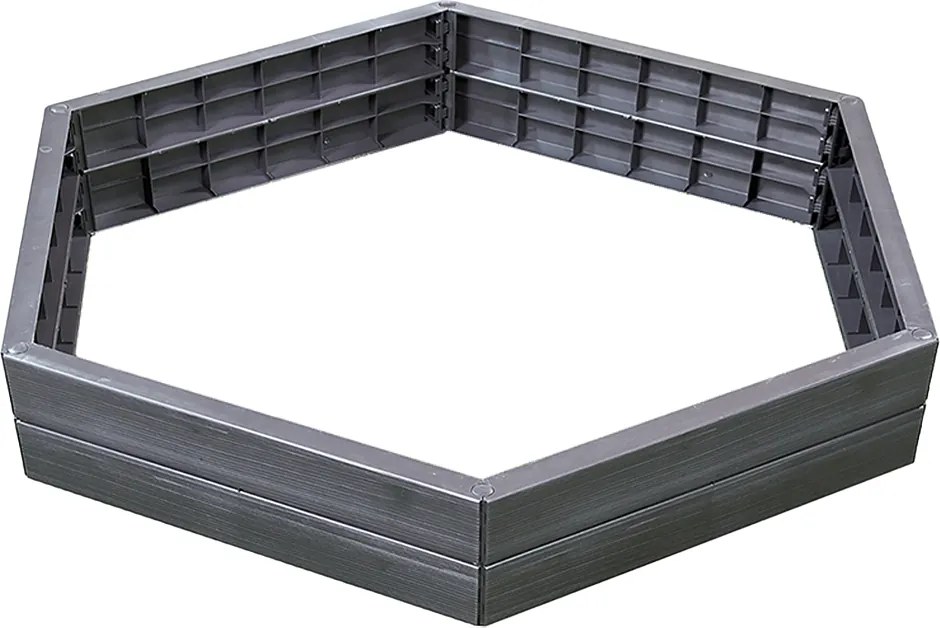 Garantia Ergo Vysoký záhon Wood XL modul, plast, 125 × 145 × 25 cm, antracit