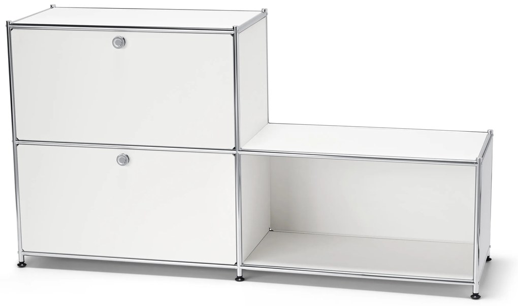 Kovový regál »CN3« s 3 priehradkami, biely