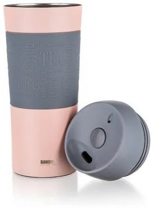 Banquet Hrnček cestovný dvojstenný MATTY 400 ml, ružová