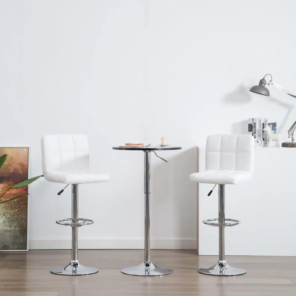 vidaXL Barové stoličky 2 ks umelá koža biele