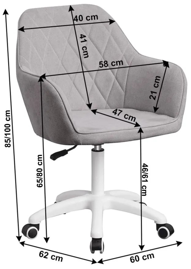 Tempo Kondela Kancelárske kreslo, látka sivá/biela, SANTY