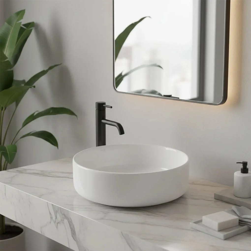 Rea Sami, umývadlo na dosku 36x36x11,5 cm, biela, REA-U1891