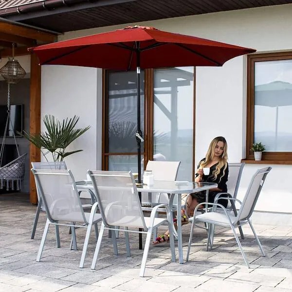 Záhradný slnečník 250 cm SPRINGOS GU0032 - červená