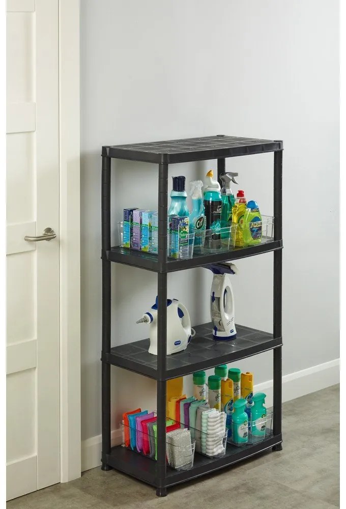 Čierny plastový úložný regál 61x130 cm – Addis