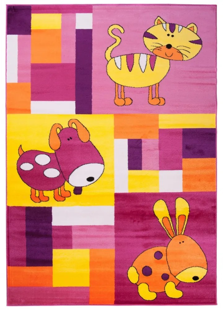 Detský kusový koberec Manny ružový, Velikosti 80x150cm
