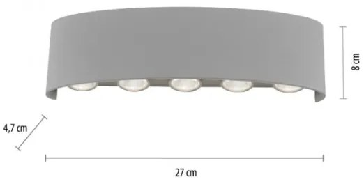 Paul Neuhaus 9489-21- LED Vonkajšie nástenné svietidlo CARLO 10xLED/0,8W/230V IP54