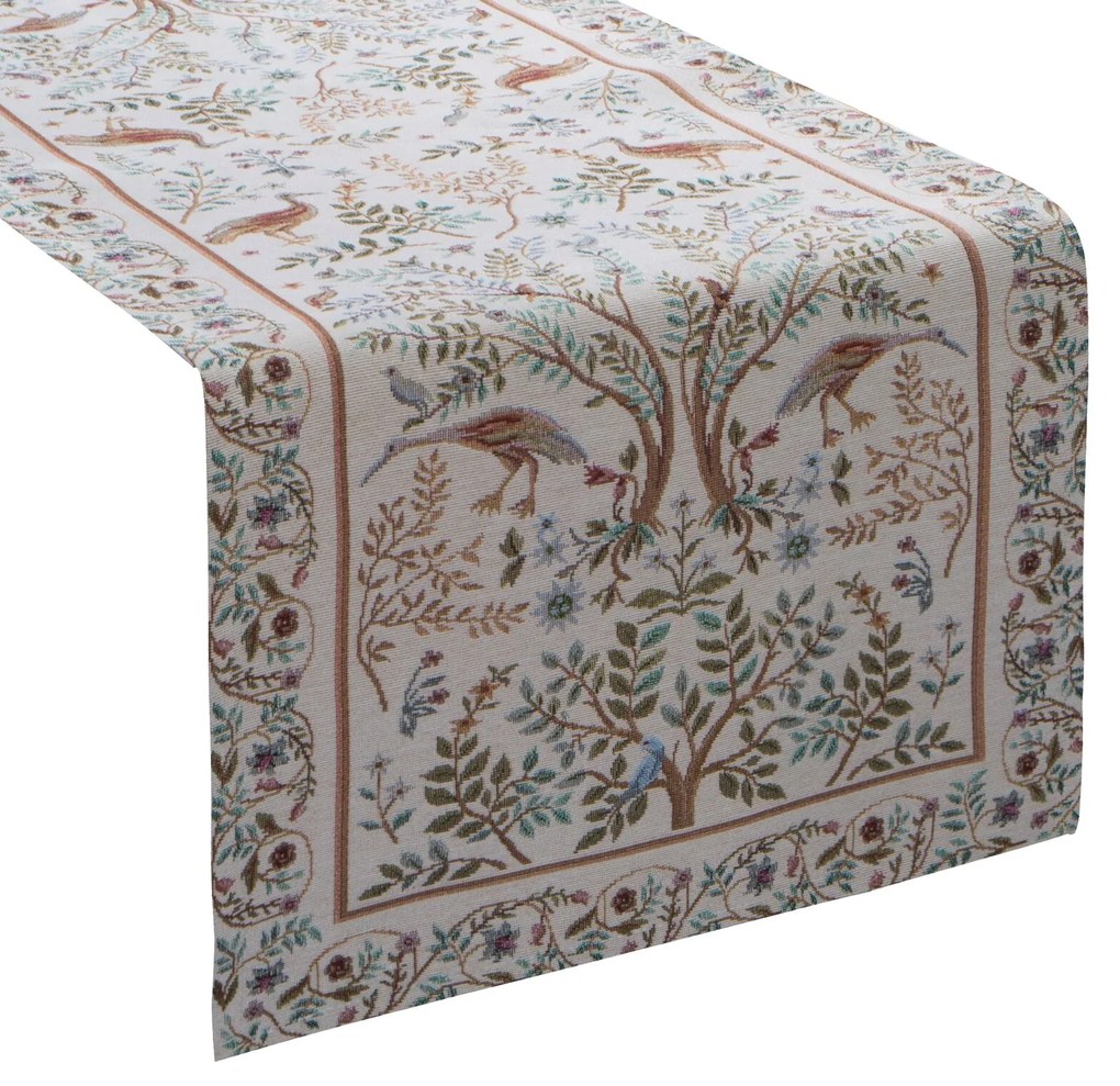 EUROFIRANY GOBELÍNOVÝ BEHÚŇ NA STÔL NATURAL 45X140 CM VZOROVANÝ