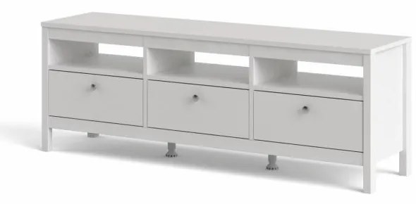 Tvilum Biely TV stolík SALOMO s 3 zásuvkami