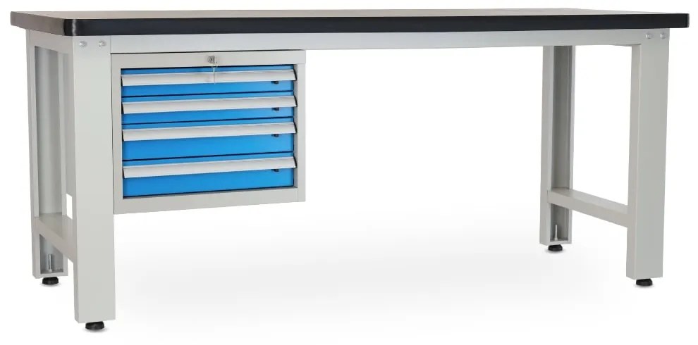 Dielenský stôl Solid MDF-40, 210 cm, závesný box, čierna