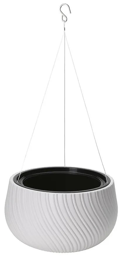 Kvetináč závesný okrúhly  Mika 32 biely