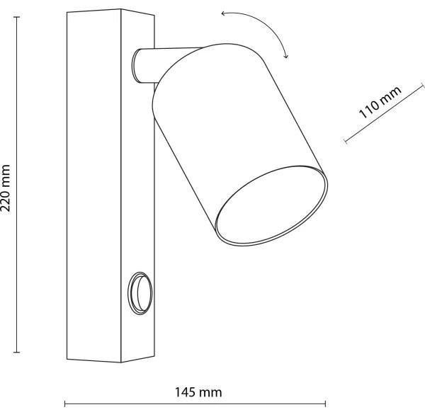 Nástenné bodové svietidlo TOP 1xGU10/10W/230V čierna/zlatá