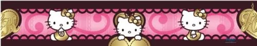 Samolepiace bordúry, rozmer 5 m x 10,6 cm, Hello Kitty, IMPOL TRADE 901