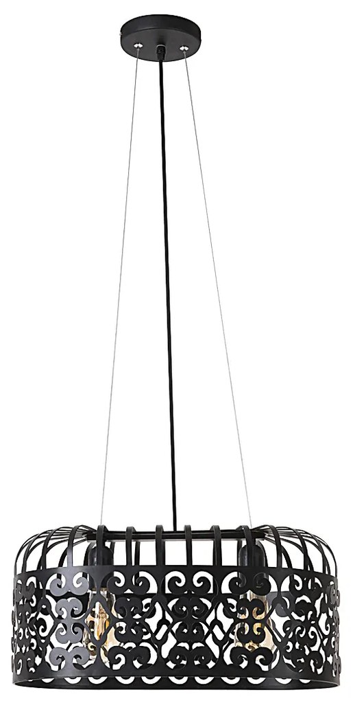 RABALUX Závesný kovový luster na lanku ALESSANDRA, čierny