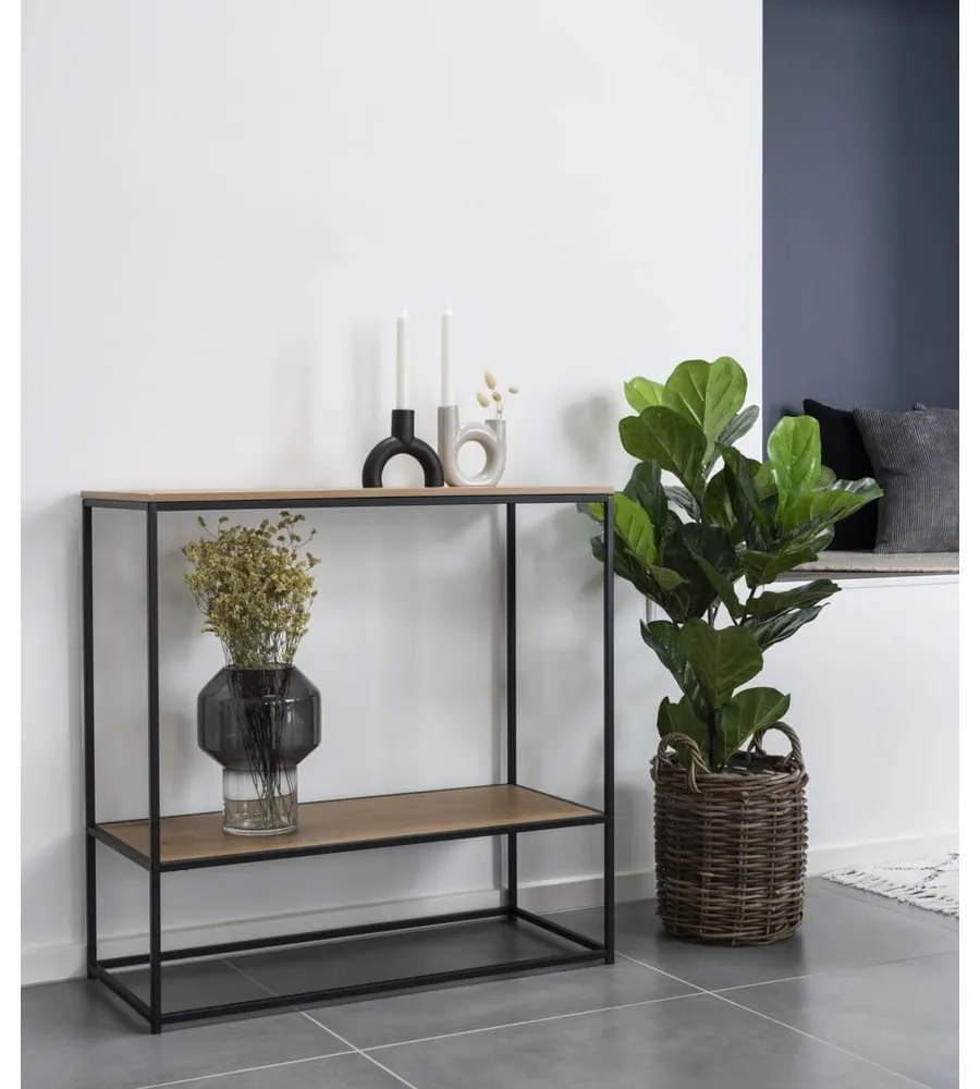 Konzolový stolík s doskou v dubovom dekore v prírodnej farbe 80x36 cm Vita – House Nordic