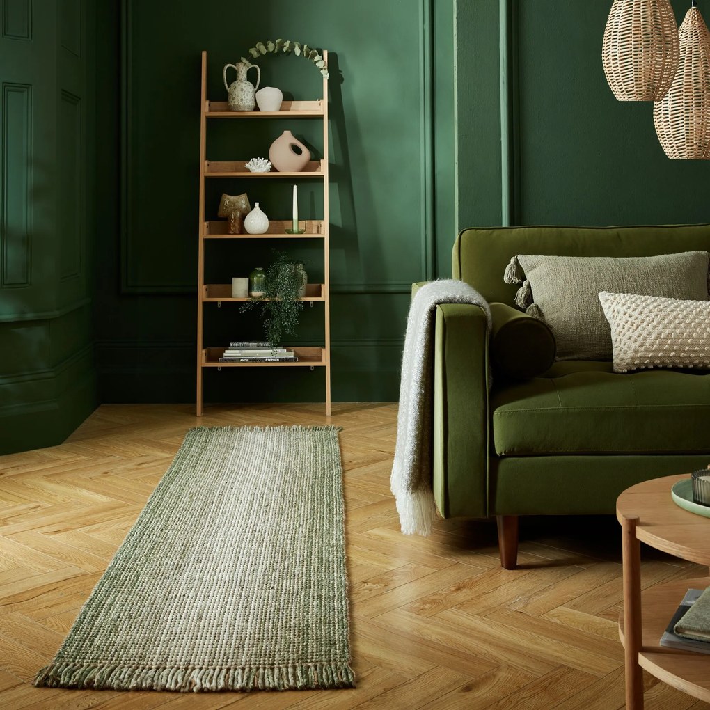 Behúň Mottle Jute Ombre Green, 60x230, zelená, chodba / predsieň, Flair Rugs