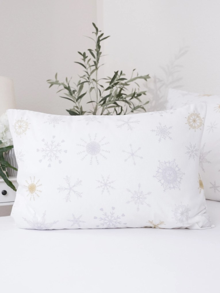 Flanelová obliečka na vankúš 50 x 70 cm - Frozen biele