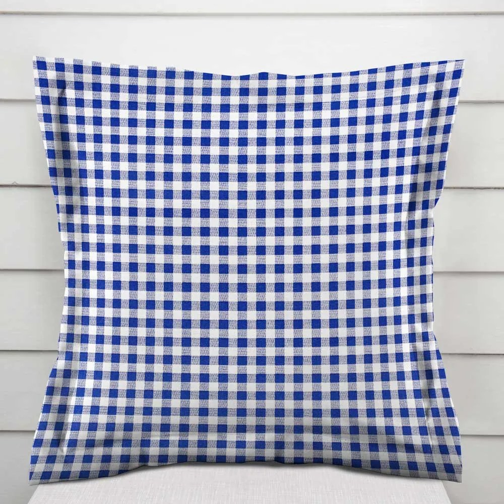 Biante Bavlnená obliečka na vankúš s lemom Sandra SA-057 Modro-biele kocky 40 x 40 cm