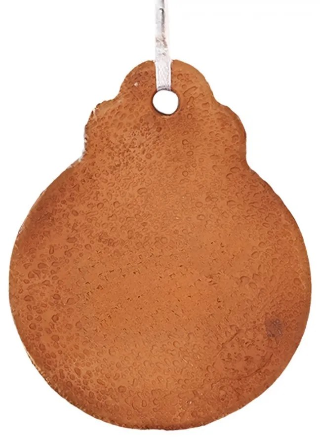 Hnedá vianočná závesná dekorácia perníková guľa - 8*2*10 cm