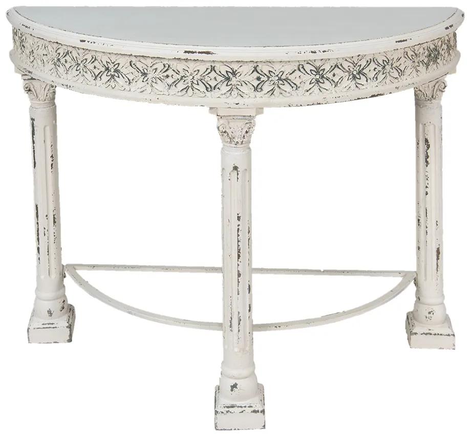 Krémový antik konzolový stolík v romantickom štýle Rim - 120*49*86 cm