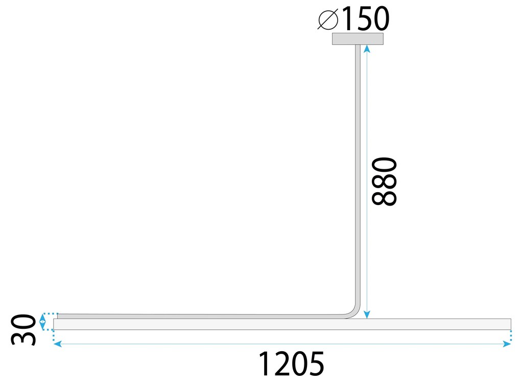 Toolight Toolight, LED stropné svietidlo 120cm, 14W, APP1659-CP, čierna, OSW-06990