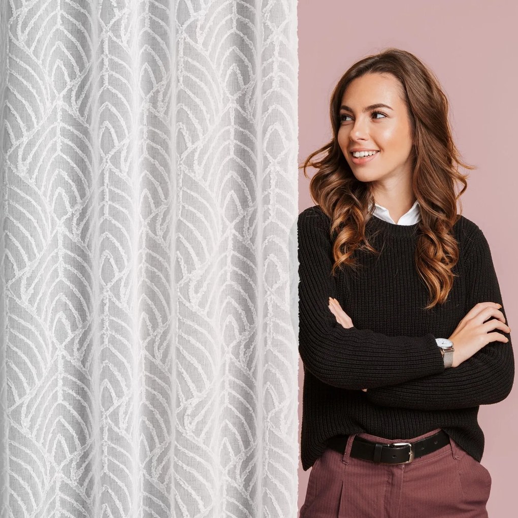 ZÁVES NA KRÚŽKOCH BLAIR 140X260 CM BIELA