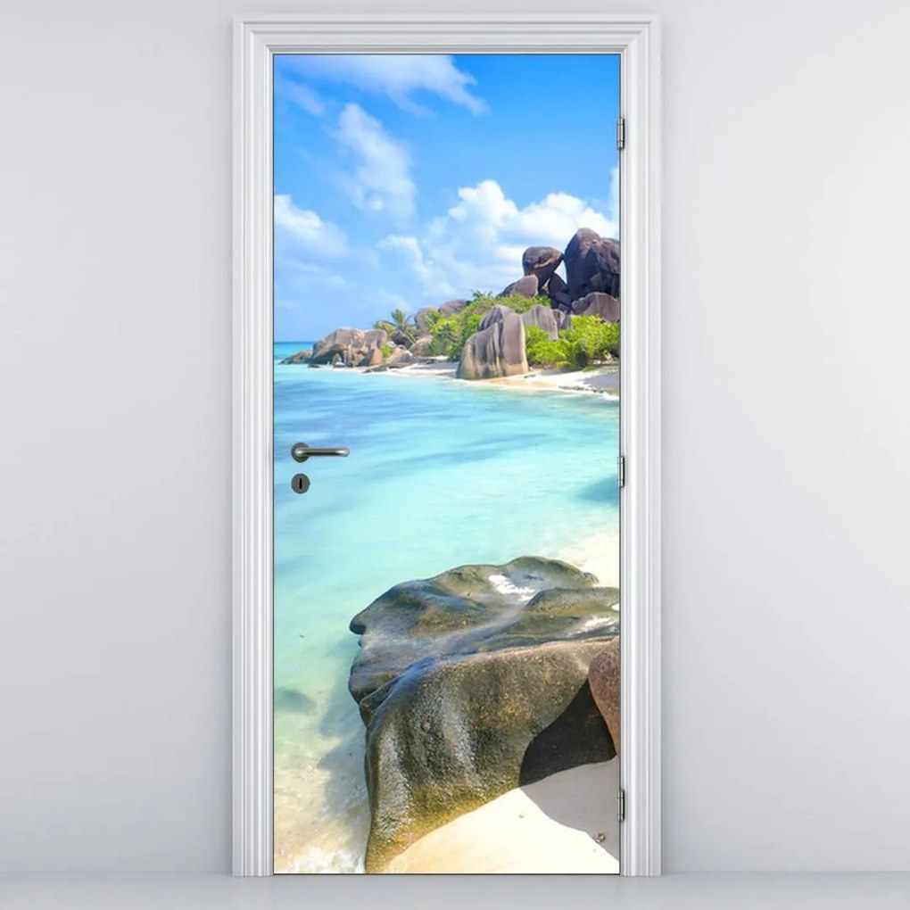 Fototapeta na dvere - La Digue, Seychelly (95x205cm)