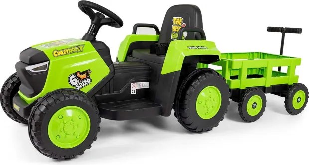 Elektrický traktor s prívesom Rolly zelený