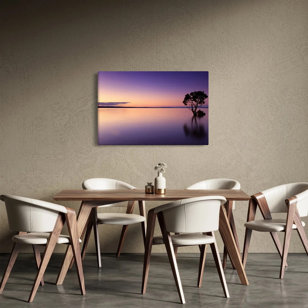 Obraz vodnej hladiny pri východe slnka (90x60 cm)