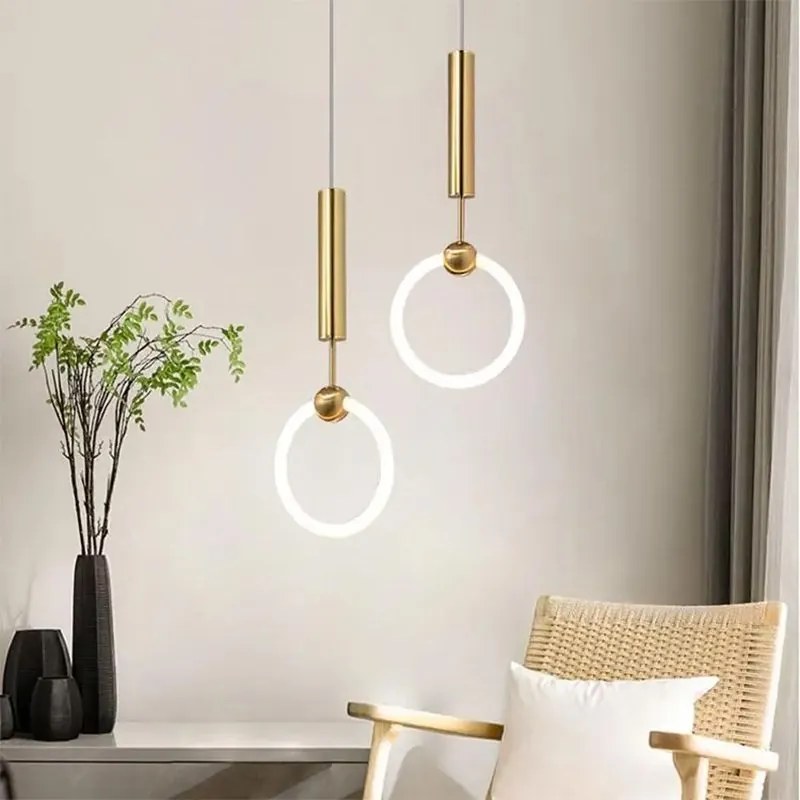 Toolight Toolight, LED závesné svietidlo 25x55cm, 10W, 3000K, LHJ059-CP1, zlatá matná, OSW-60031
