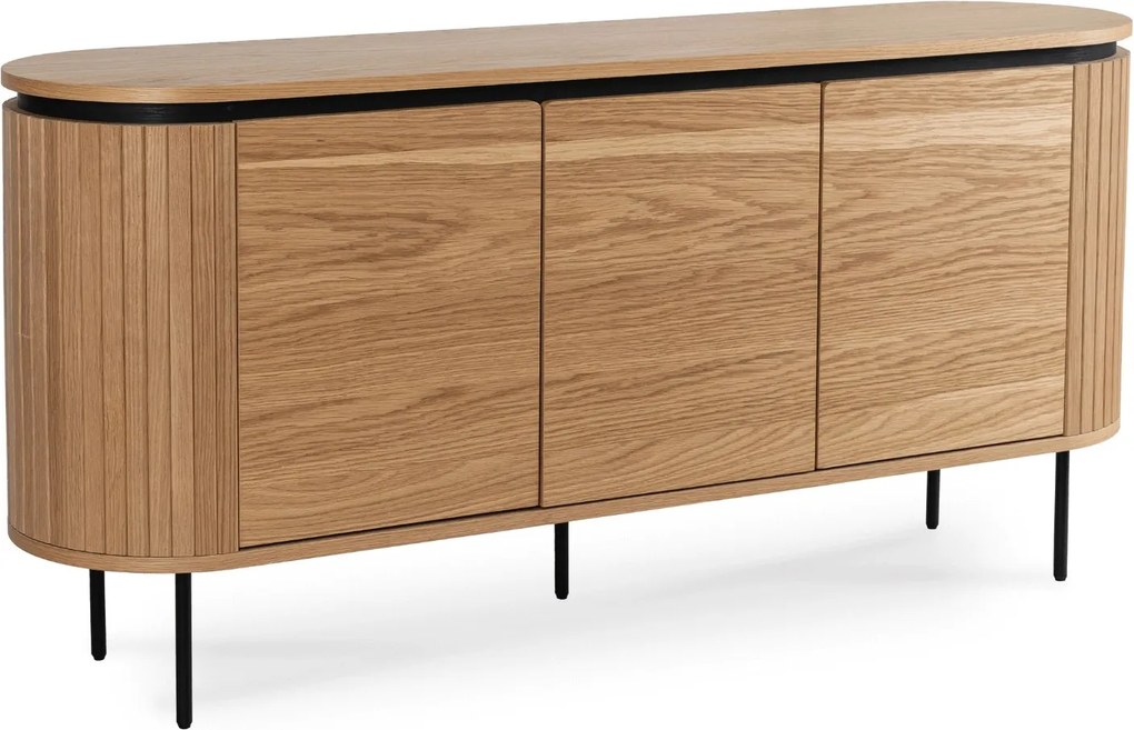 Komoda Beck 160 cm čierna/dub prírodný