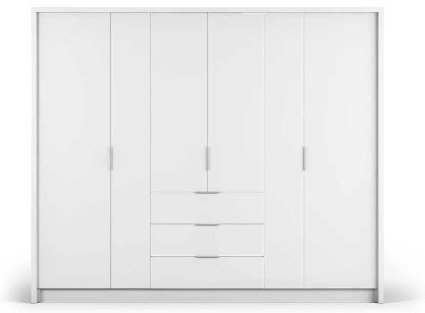 Biela šatníková skriňa 255x217 cm Wells - Cosmopolitan Design