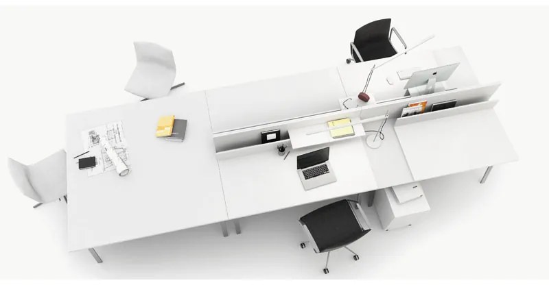 Vysoký kancelársky policový regál LAYERS, 3 boxy, 800 x 400 x 1905, biela