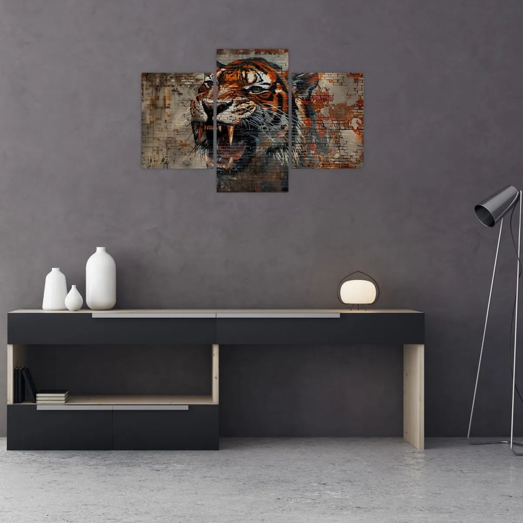 Obraz - Tiger z tehál (90x60 cm)