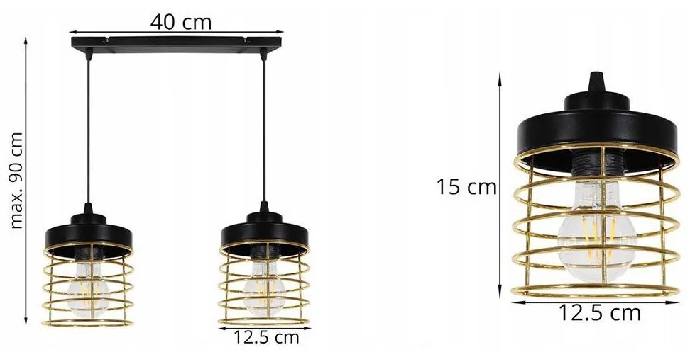 Závesné svietidlo RASTI, 2x drôtené tienidlo (výber z 2 farieb), G