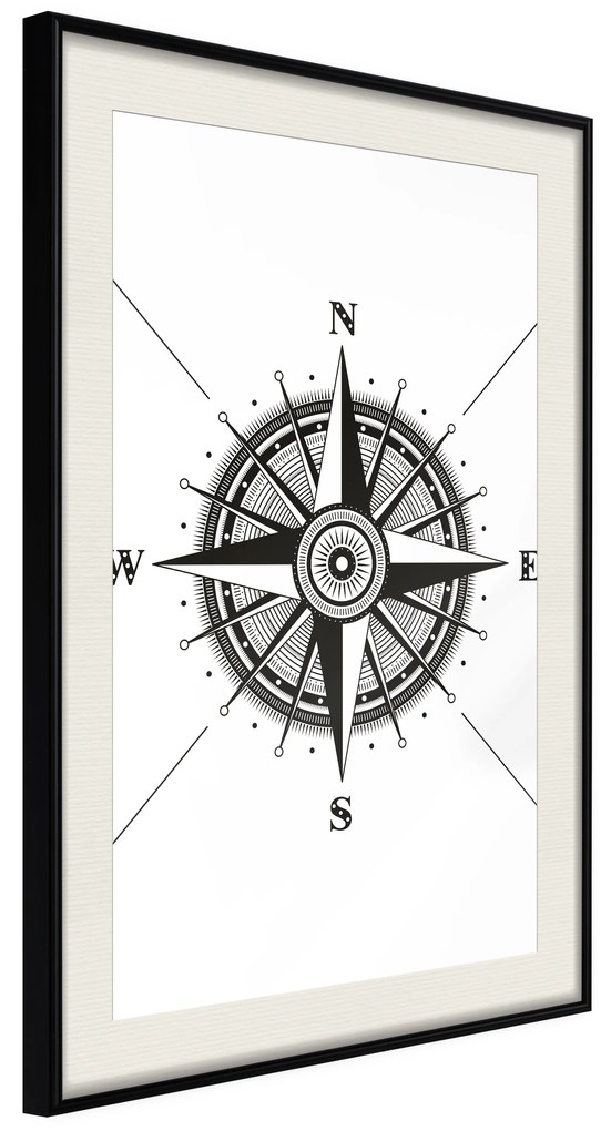 Artgeist Plagát - Compass [Poster] Veľkosť: 30x45, Verzia: Zlatý rám s passe-partout