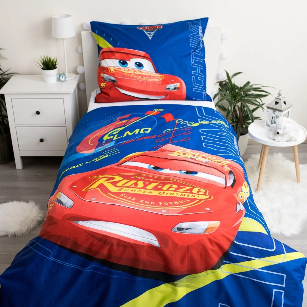 Jerry Fabrics Bavlnené obliečky 140x200 + 70x90 cm - Cars 3 "McQueen 03"