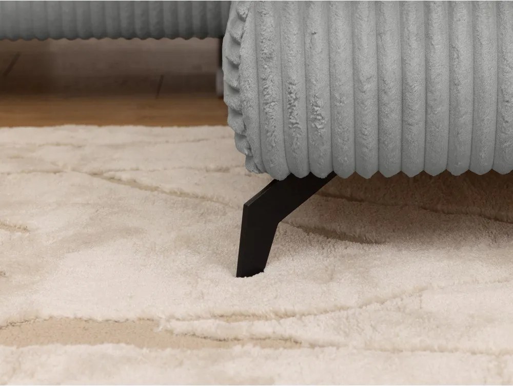 Svetlosivá menčestrová rohová pohovka (pravý roh/do L) Marbeya – Ropez