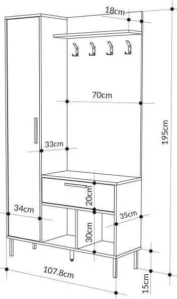 Predsieňová stena Houseland Acton dub safírový/popolavá zelená