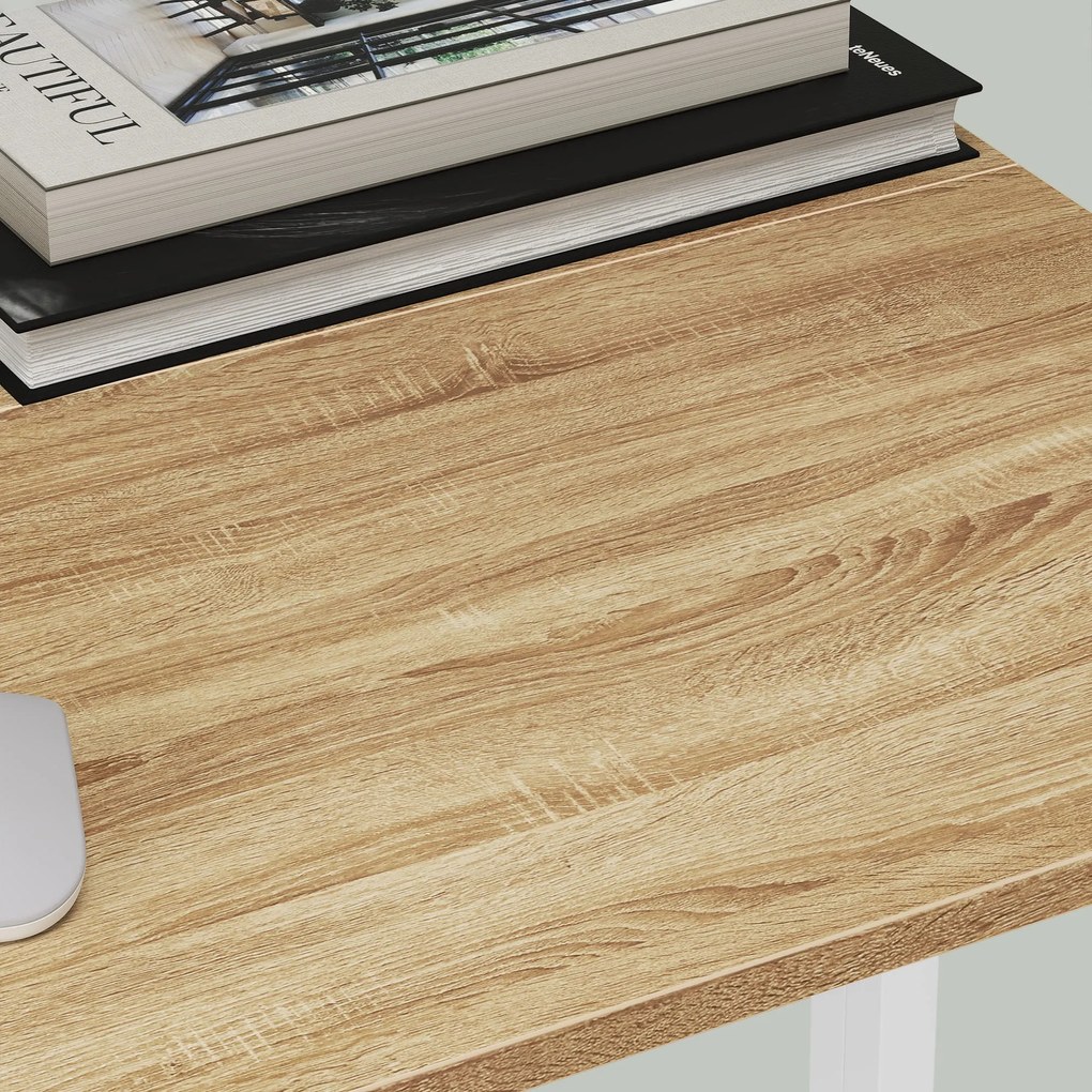 Písací stôl ZARIMO skladací 80x40 cm, biely/dub sonoma