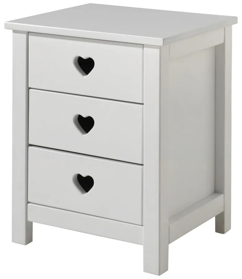 Biely detský nočný stolík Vipack Amori