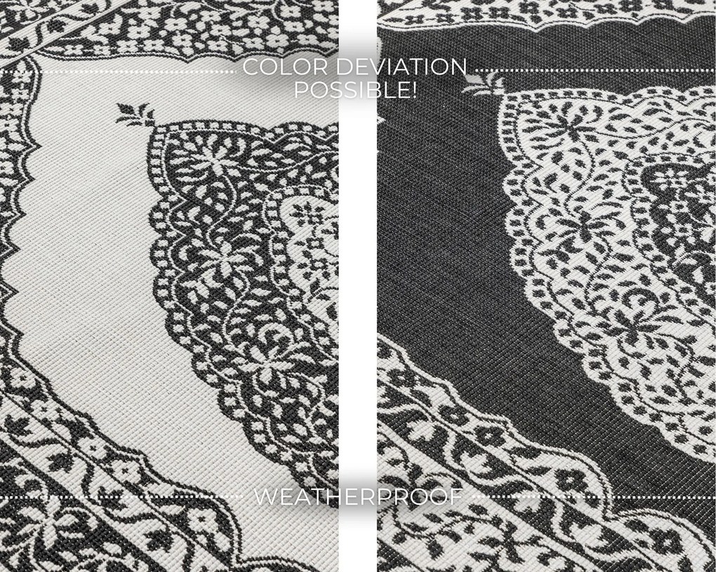 ELLE Decoration, Kusový koberec Gemini 106024 Black z kolekcie Elle – na von aj na doma, 120x170, čiernobiela, chodba / predsieň