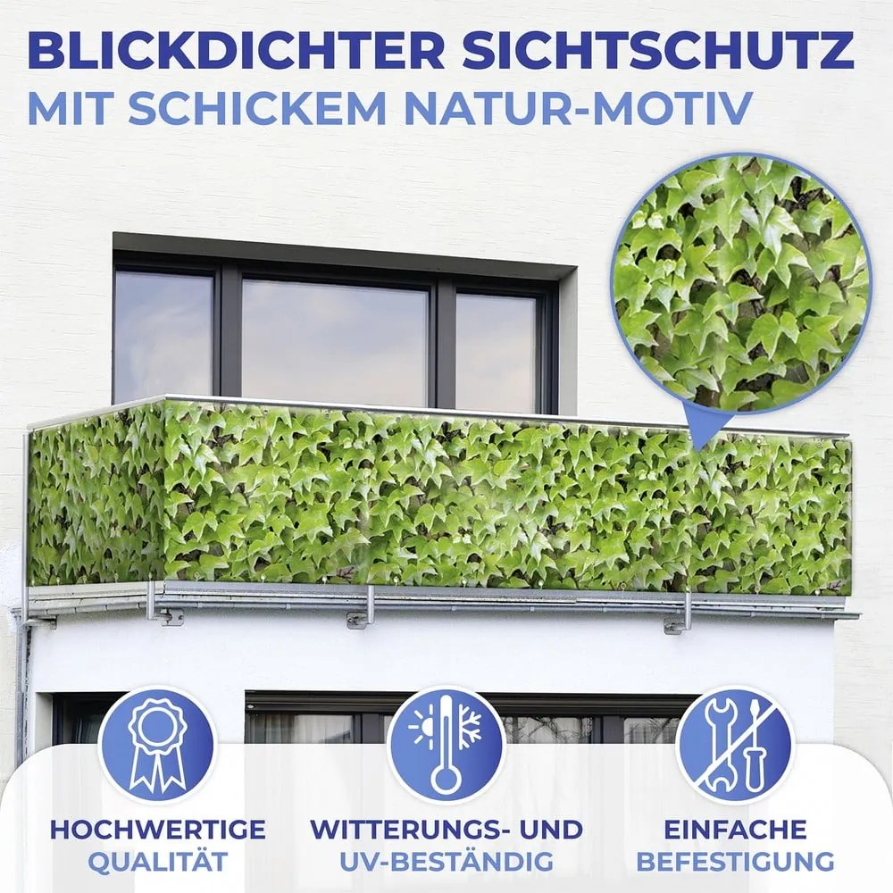 Zelená plastová balkónová zástena 500x85 cm Wilder Wein – Maximex