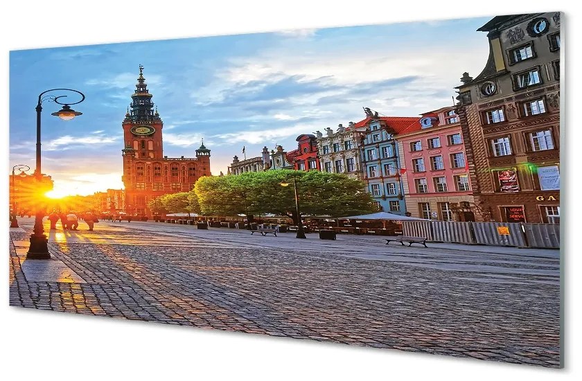 Sklenený obraz Gdańsk Staré mesto východ 100x50 cm