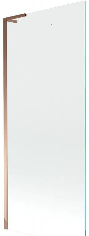 Mexen Next L, 1-krídlová vaňová zástena 80 x 150 cm, 6mm číre sklo, ružové zlato profil, 895-080-000-03-00-60