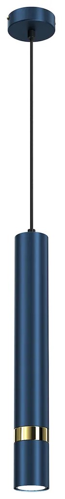 Závesné svietidlo Joker, 1x zlaté/tmavomodré kovové tienidlo, db