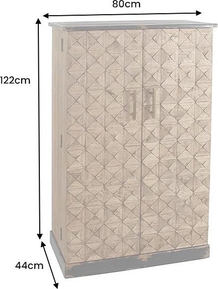 Dizajnová barová skrinka Winebar 122 cm borovica