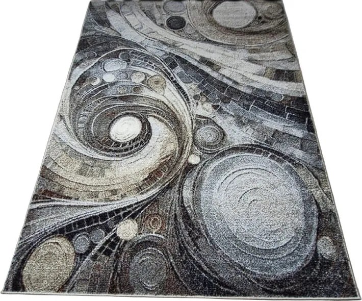 HU Sivo-hnedý moderný koberec Villa 885 s geometrickým vzorom Rozmer: 240x330 cm