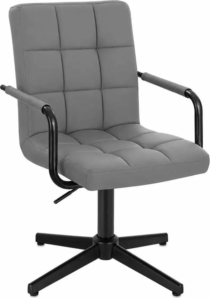 LuxuryForm DESIGN Otočná stolička VERONA BLACK na čiernom kríži - sivá